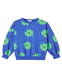 Свитшот из хлопкового джерси Lucky Clover, синий Bobo choses
