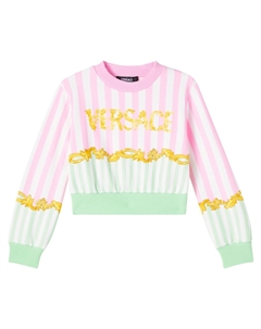 Барокко Лист хлопковый свитшот, Pastel Pink+Pastel Mint+Gold Versace kids