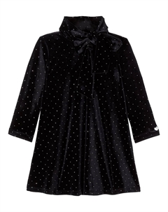 Платье с воротником-галстуком и шипами, черный Monnalisa