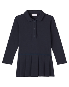 Хлопковая пике-поло платье, темно-синий Moncler enfant