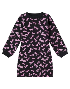 Барби платье из хлопкового джерси с принтом, черный Monnalisa