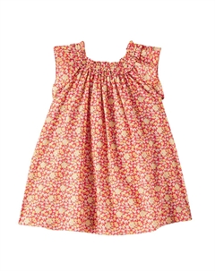 Платье Goldina из хлопка с рюшами, Coquelicot Bonpoint