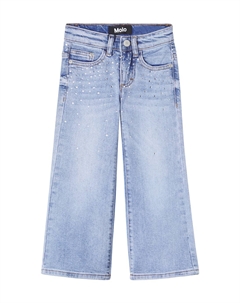 Джинсы с широкими штанинами Asta с декоративными элементами, Rhinestone Denim Molo