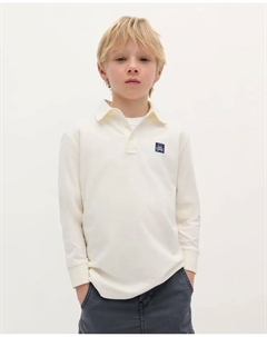 Детский хлопковый поло с длинным рукавом, белый Scalpers