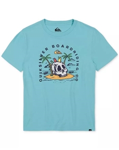 Футболка хлопковая с принтом "Big Boy Skull Hawk", синий Quiksilver