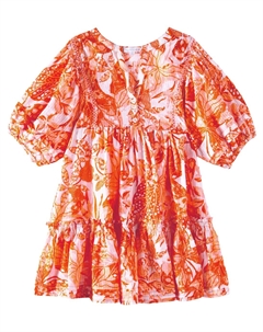 Платье Aria с цветочным принтом, Orange Jengel Poupette st barth kids
