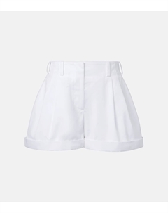 Шорты из хлопкового поплина с плиссировкой, белый Givenchy