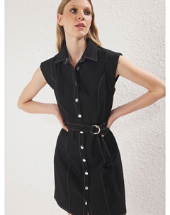 Платье-рубашка, черный Trendyol