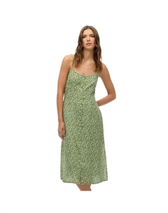 Платье Print Button sleeveless midi, зеленый Superdry