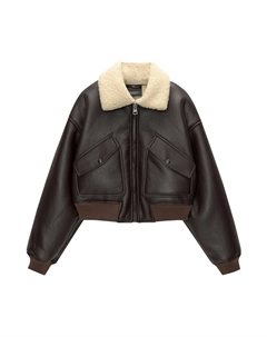 Куртка межсезонная, темно-коричневый Pull & bear