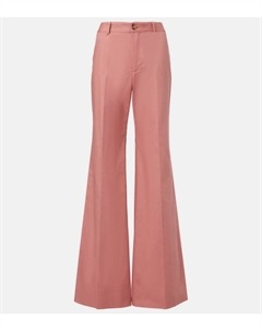 Высокие плиссированные расклешенные брюки из хлопка, Wild Pink Chloe