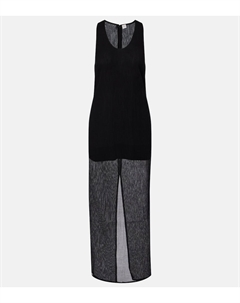 Полупрозрачное макси-платье из хлопка и шелка Toteme, черный