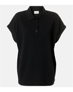 Кассандр хлопковая пике-поло, нуар Saint laurent