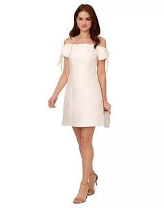 Женское платье с открытыми плечами и рукавами-бантами, слоновая кость/кремовый Adrianna papell