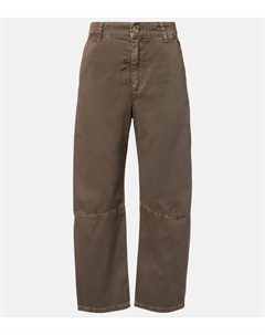 Алекс хлопковые брюки-бананы из твила, коричневый Velvet