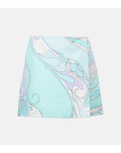 Шёлковая юбка-мини в стиле орхидеи, Aqua Orchidee Pucci