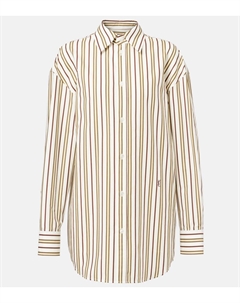 Рубашка из поплина в полоску Cassandre, Blanc Bordeaux Kaki Saint laurent