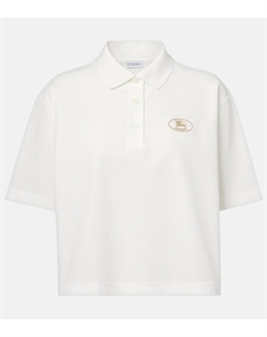 Хлопковая поло с логотипом, Chalk Burberry