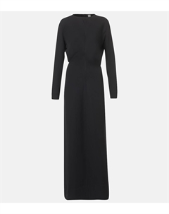 Макси-платье из плиссированного кади Toteme, черный