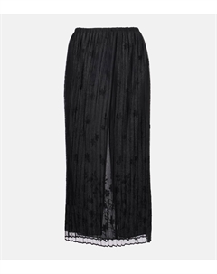Вышитая плиссированная тюлевая юбка миди Toteme, черный