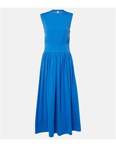 Хлопковое джерси миди-платье Toteme, Cobalt