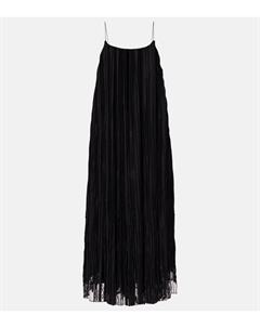 Вышитое тюлевое макси-платье с цветочным узором Toteme, черный