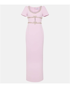 Платье из крепа с кристаллами, розовый Self-portrait