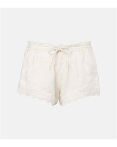 Шорты из рами с вышивкой ришелье Lola, экрю Isabel marant
