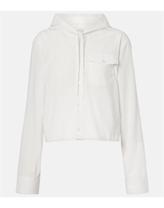 Полосатая укороченная рубашка с капюшоном, Off White/Grey Jw anderson