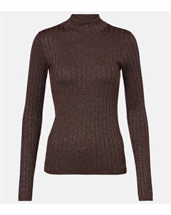 Рибленый топ из кашемира и шелка с добавлением шелка, Fondente Brunello cucinelli