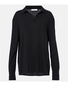 Джовани шелковая поло рубашка, черный The row