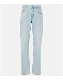 Джинсы с низкой посадкой и широкими штанинами, Azzurro Miu miu