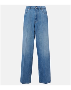 Лого джинсы с завышенной талией и широкими штанинами, Celeste Miu miu