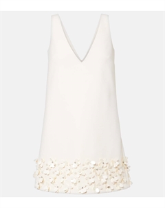 Свадебное мини-платье из крепа с пайетками, кремовый Self-portrait