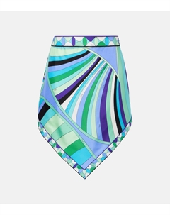 Мини-юбка из шелка с принтом Iride, Verde/Lilla Pucci