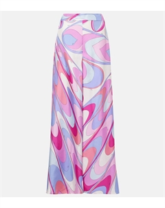 Широкие брюки из иридового шелкового твила, Rosa Pucci