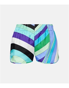 Шорты из иридесцентного шелка, Verde/Lilla Pucci