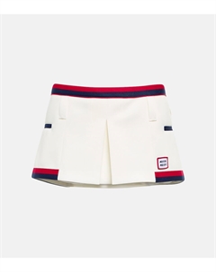 Мини-юбка из джерси с низкой посадкой, белый Miu miu