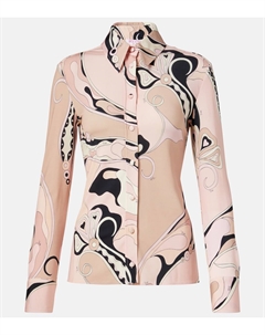 Сатиновая рубашка с орхидеями, розовый Pucci