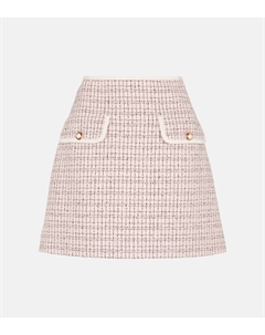 Мини-юбка из твида с высокой талией, Alabastro Miu miu