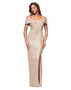 Платье с открытыми плечами и декольте Sweetheart Neck, золотой Xscape