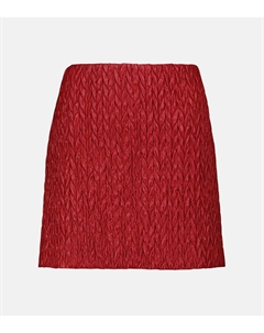 Стёганая мини-юбка с высокой талией, Rosso Miu miu
