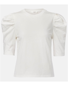 Хлопковый топ с драпировкой, белый Frame