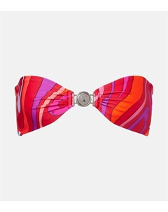 Бикини топ с мраморным декором, Corallo/Fuxia Pucci