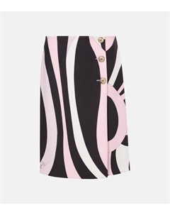 Печатная юбка миди из кади, Nero/Rosa Pucci