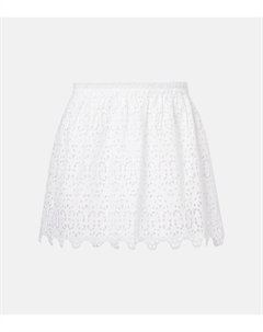 Деко вышитая хлопковая мини-юбка, белый Frame