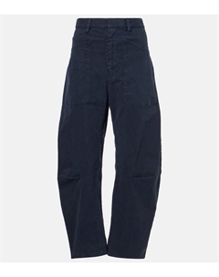 Шон хлопковые брюки-бананы из твила, Midnight Nili lotan