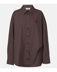 Диана оверсайз рубашка из хлопкового поплина, темно-коричневый The attico