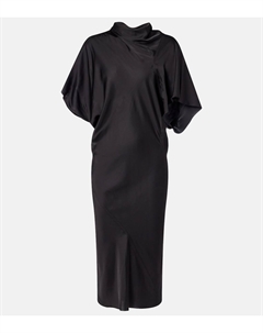Шифоновое платье миди с драпировкой Seb, черный Rick owens