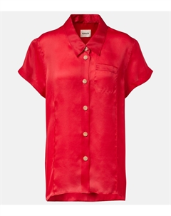 Шелковая рубашка из органзы Keefe, Raspberry Khaite